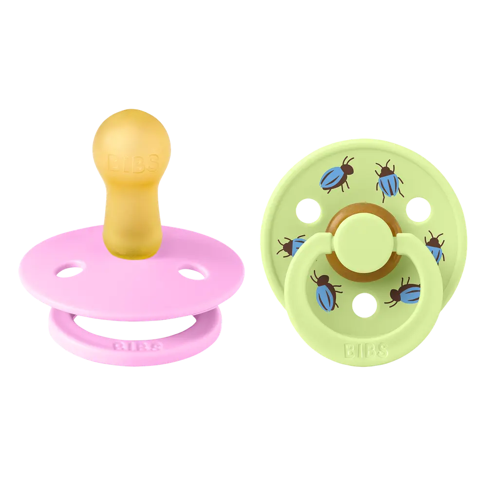 BIBS Studio Colour Pacifier Beetle Mix Latex Round Ballet/Matcha Size 2 2pcs