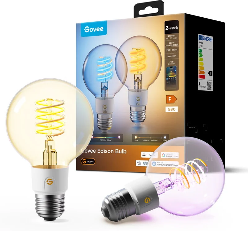 Govee E27 Smart Edison G80 500lm 2-pack, bild 3