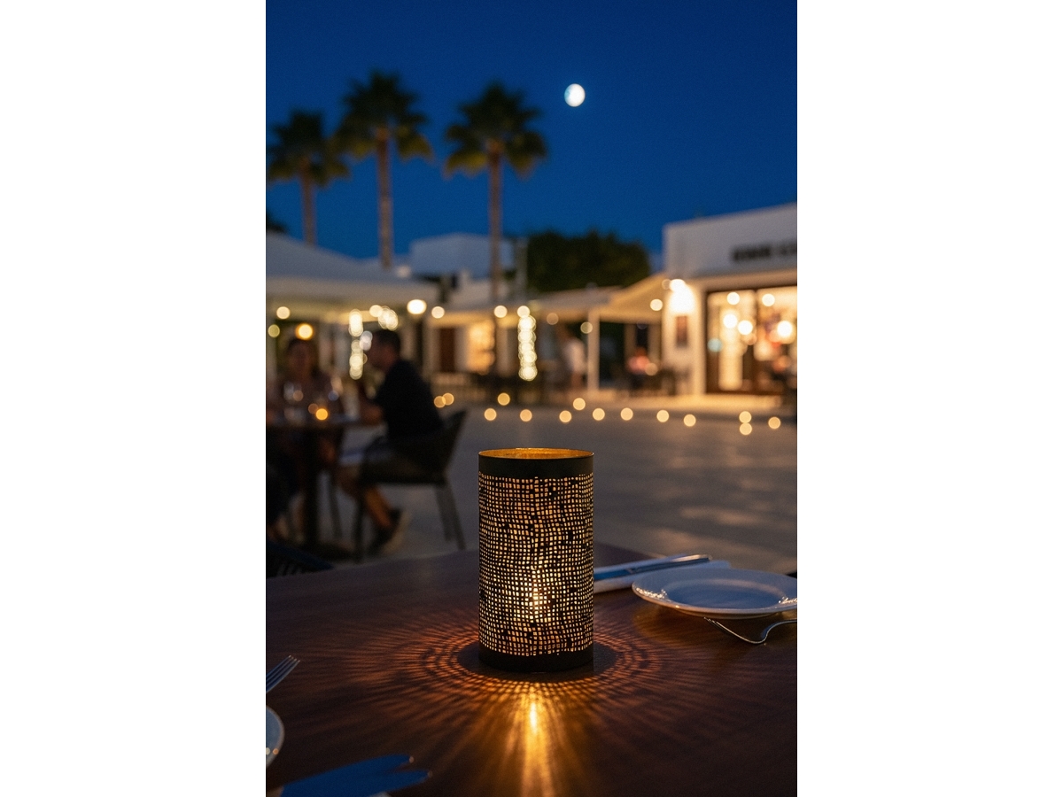 Securit® set 12 st. IBIZA metalljus och LED värmeljus, vitt ljus