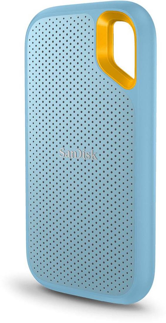 2 TB SanDisk Extreme Portable SSD, USB-C 3.2 Gen 2, inkl. adapter för Typ A - Himmelsblå, bild 3
