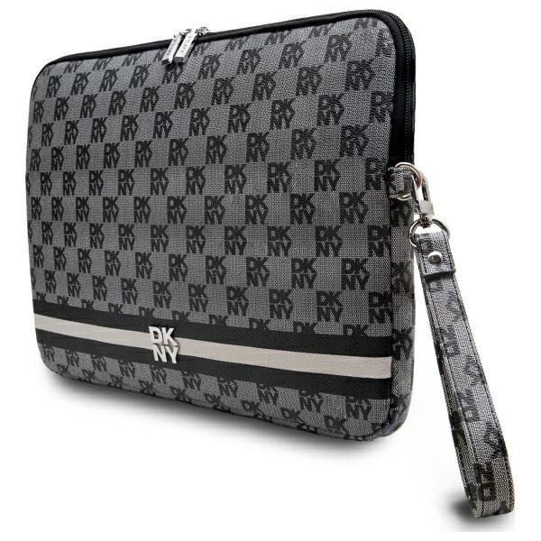 DKNY Fodral för bärbar dator 16" med rutmönster och tryckta ränder - Svart, bild 2