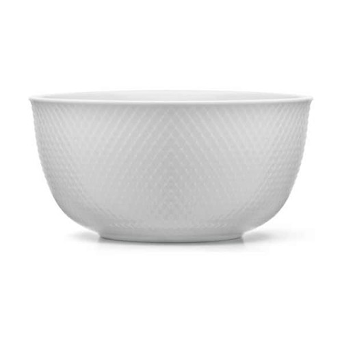 Lyngby Porcelæn - Rhombe Vit Serveringsskål - Ø22 cm
