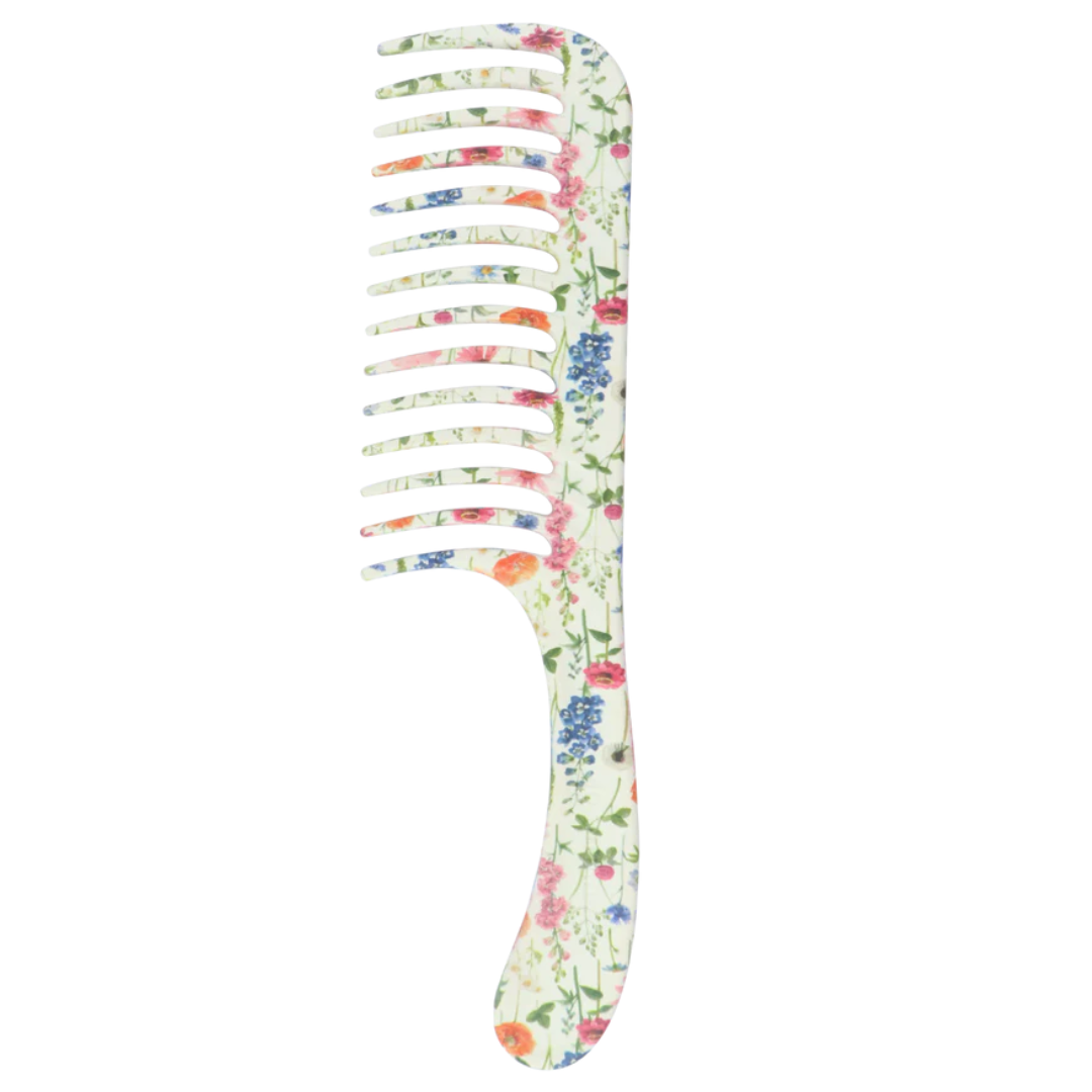 Denman D28 The Deluxe Wide Tooth Detangler Comb Floral Fantasies Floral Fantasies
