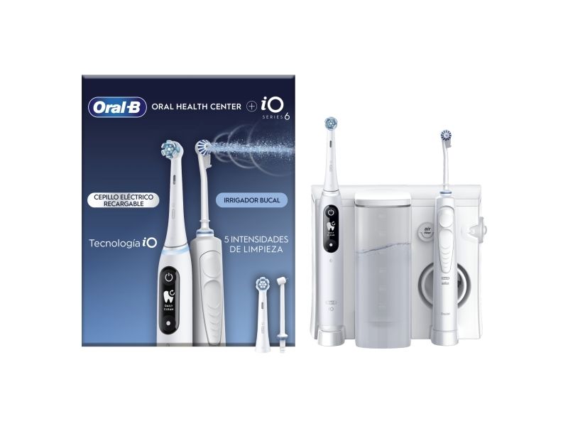 Oral-B iO6 & OxyJet eltandborste och munirrigator, 5 lägen, 2 huvuden, vit
