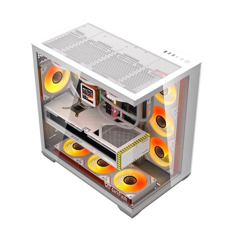 Darkflash C280 Computer Case + 7 Fans - Chassi - Vit, bild 2