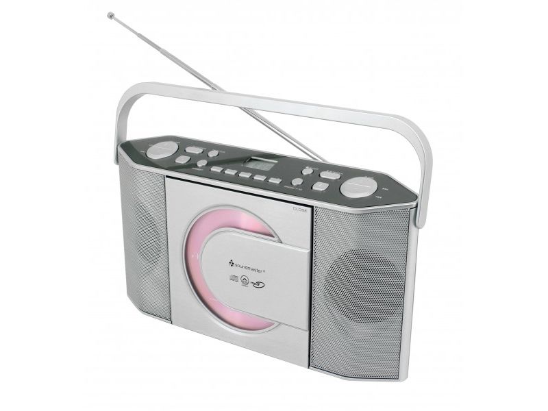 Soundmaster RCD1755SI radio-CD-spelare FM-PLL CD/CD-R/RW/MP3, silver