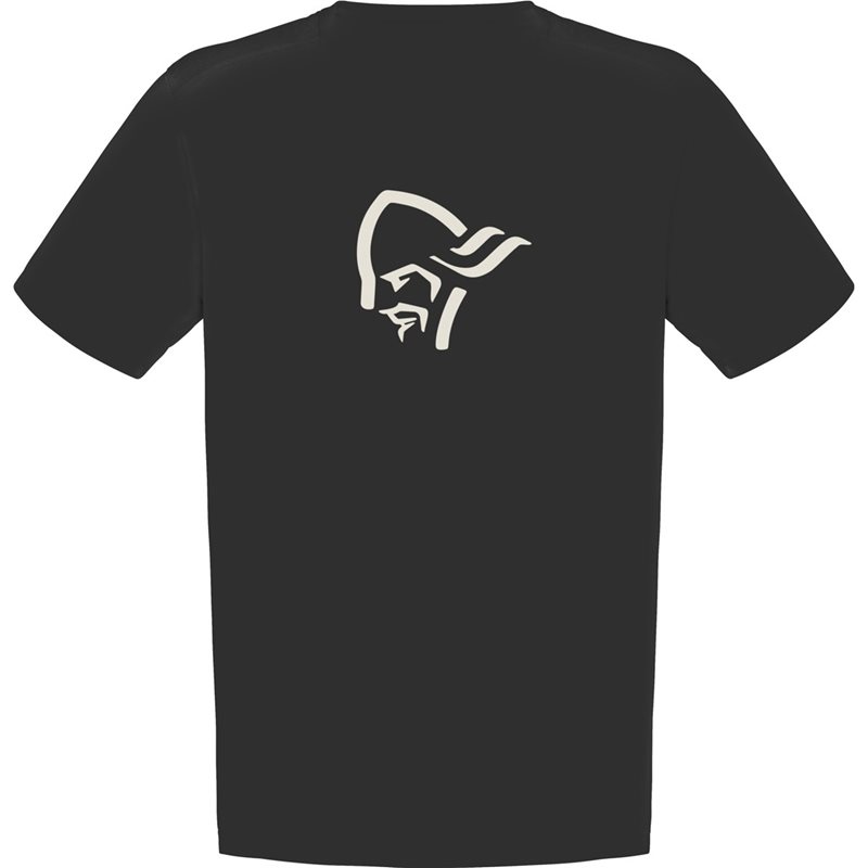 Norrøna 29 Cotton Viking T-Shirt Caviar Black/Snowdrop - XL