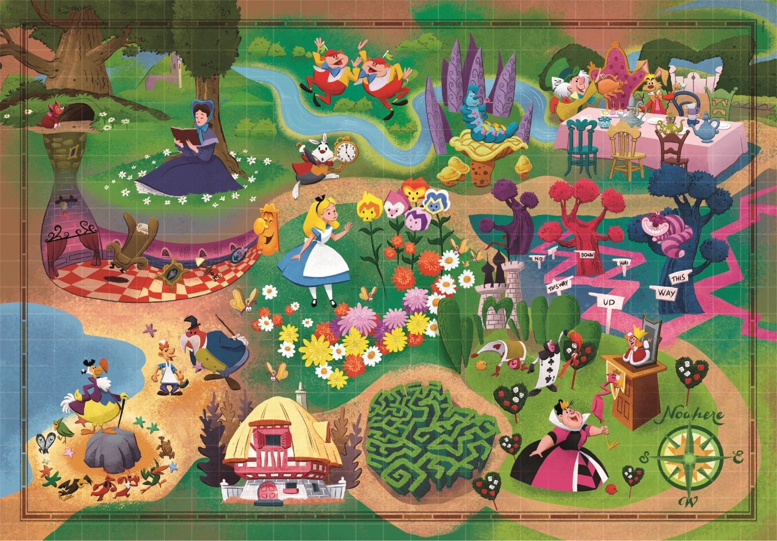 Clementoni pussel Story Maps Alice in Wonderland, 1000 bitar