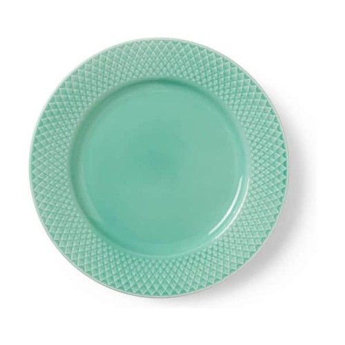 Lyngby Porcelæn - Rhombe Color Lunchtallrik - Ø21 cm - Aqua