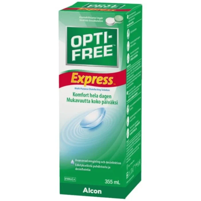 OPTI-FREE Express Express Linsvätska mjuka kontaktlinser, 355 ml