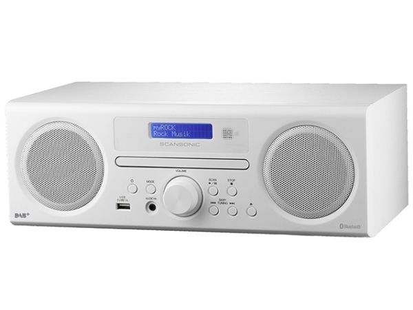 Scansonic DA310 - Digital radio - DAB+/FM - 10W - Hvid