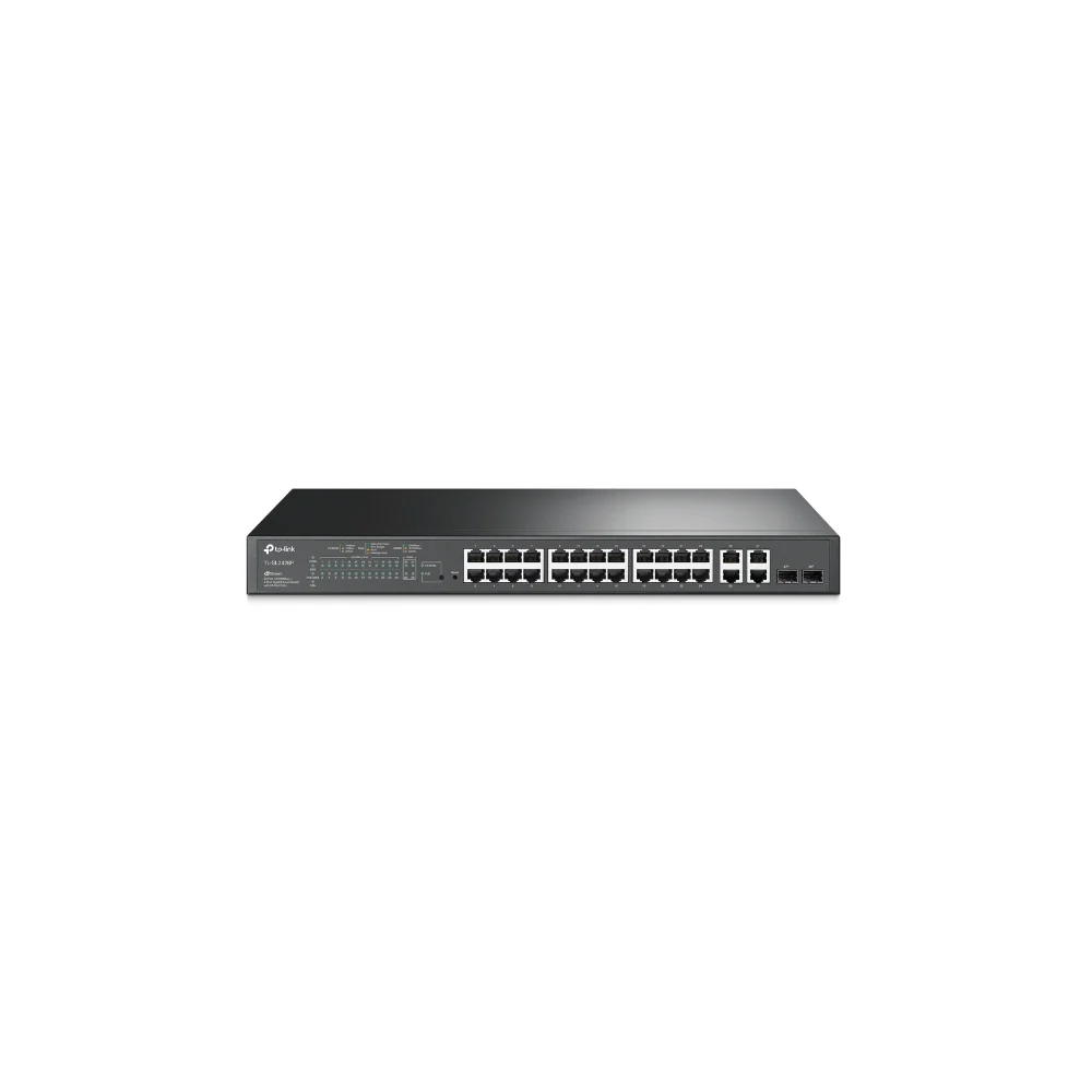 TP-Link TL-SL2428P JetStream 24-Port 10/100Mbps + 4-Port Gigabit Smart Switch med 24-Port PoE+