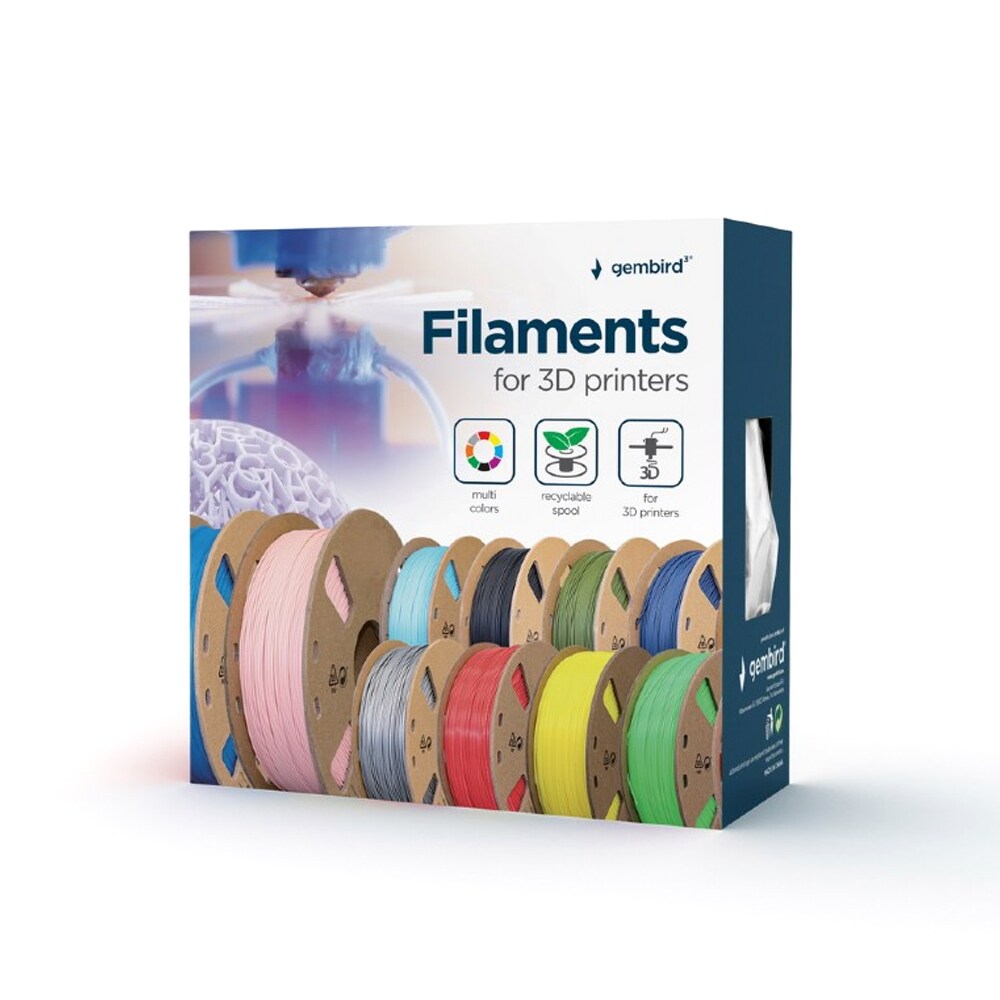 Gembird 3DP-PLA1.75-01-BK PLA-filament 1,75 mm 1 kg 330 m svart, bild 2