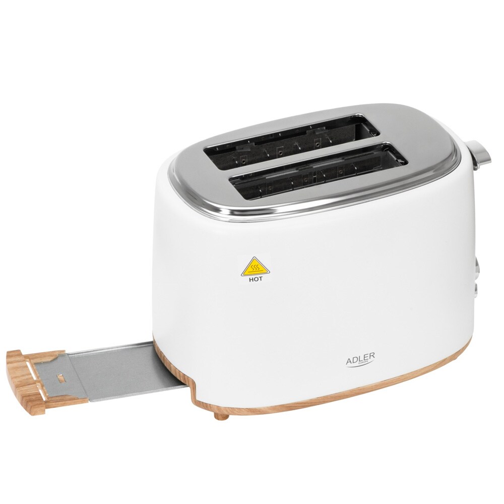 Brödrost med brödhylla / vit toaster med uppvärmning, upptining och 6 rostningsnivåer, bild 5