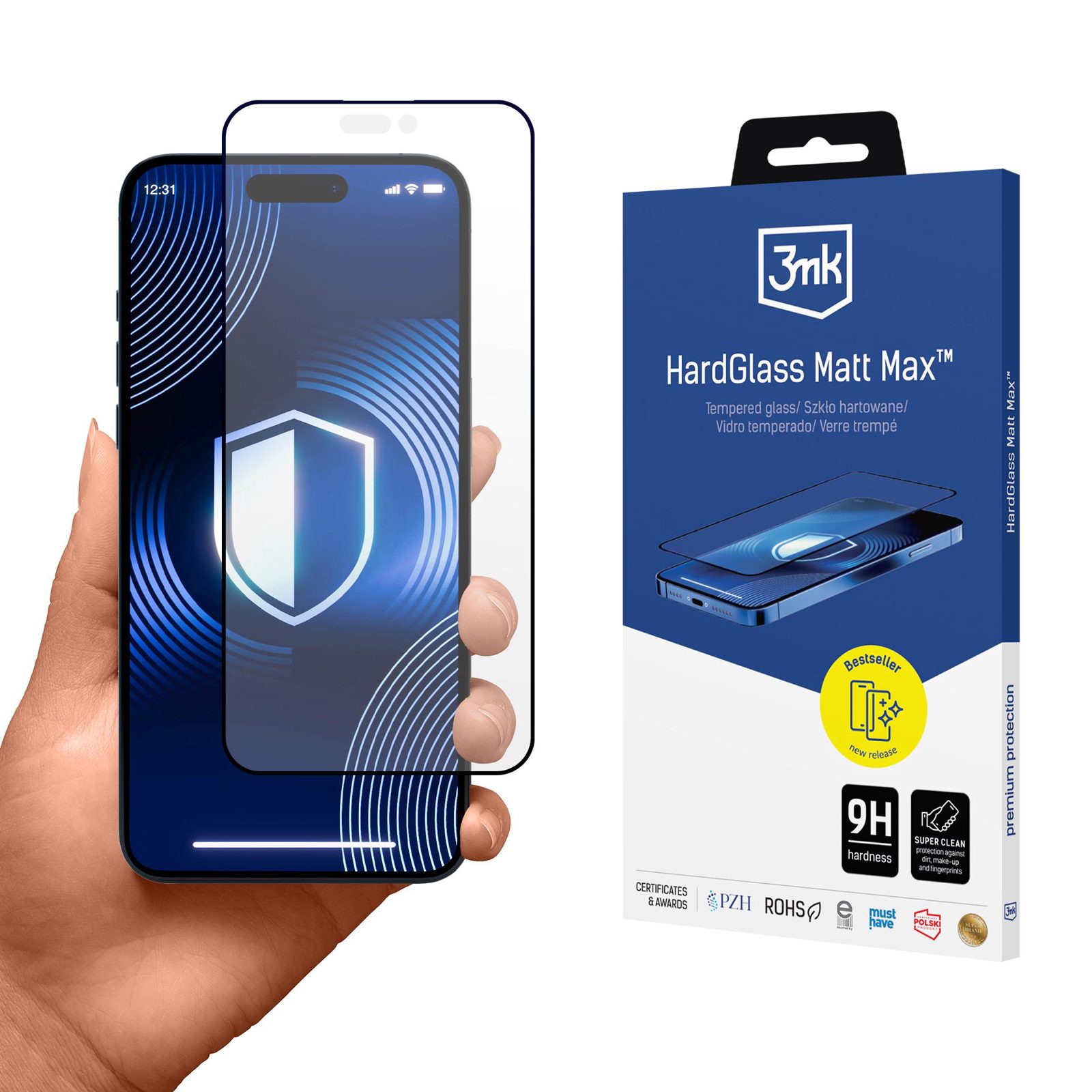 Härdat glas 3mk HardGlass Matt Max för iPhone 16