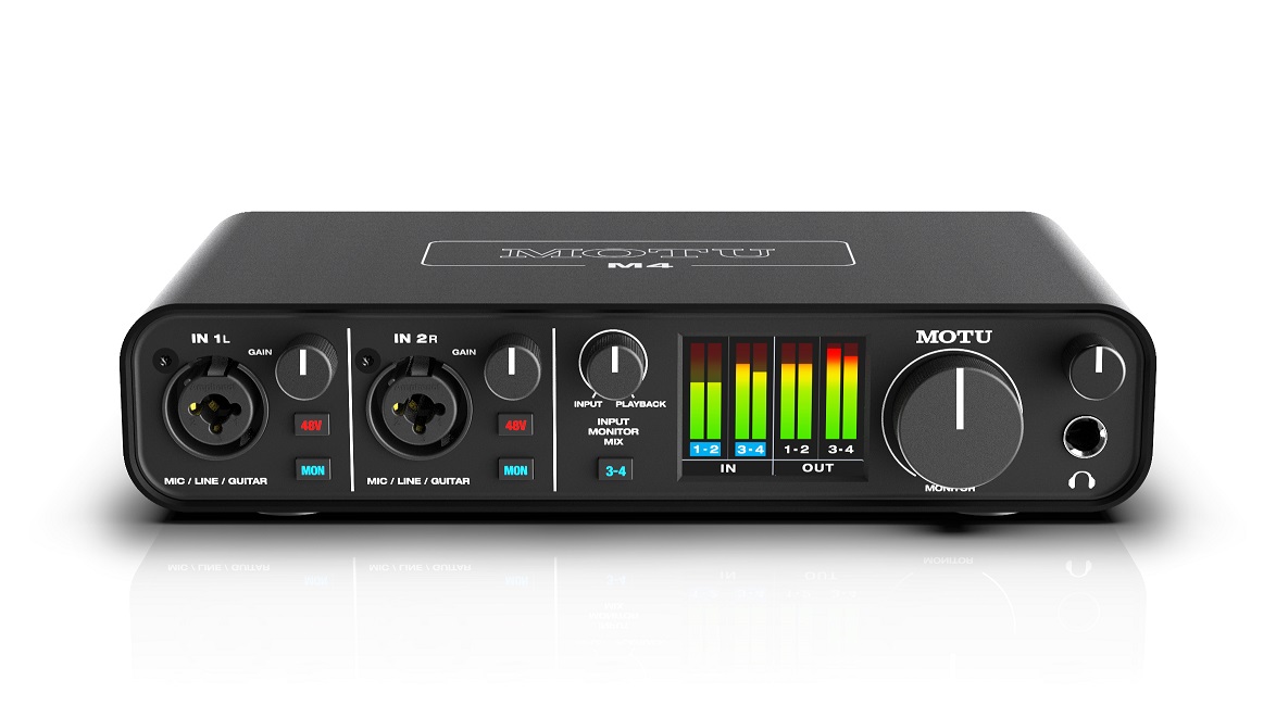 MOTU M4, 4-in/4-ut, XLR/6,3mm, USB-C/MIDI, ultralåg latency, bild 2