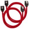 Corsair SATA-kabel Rak Röd 60cm 2-pack