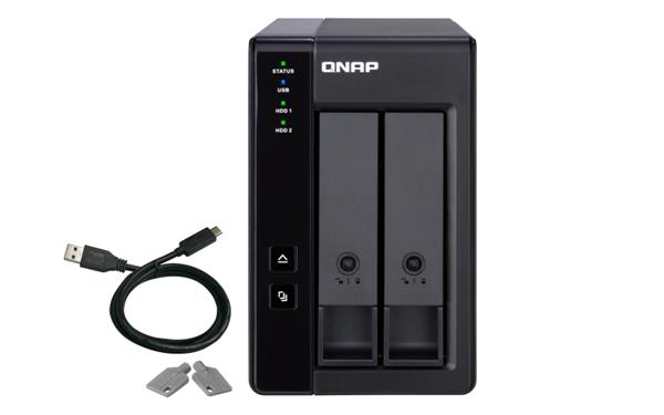 QNAP TR-002 Direct Attached Storage med RAID, 2x3.5" SATA HDD/SSD, USB-C 3.2 Gen.2, bild 3