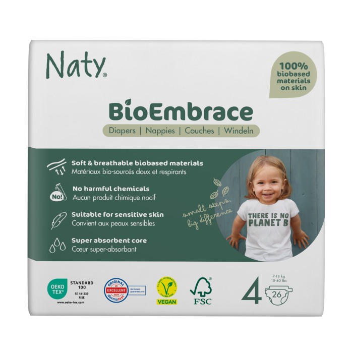 Naty BioEmbrace Blöjor Storlek 4, 26 st