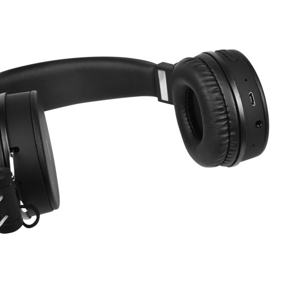 STREETZ Vikbart on-ear BT headset, 3.5 mm, svart, bild 5