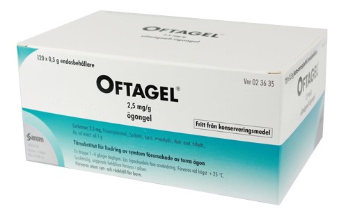 Oftagel, ögongel i endosbehållare 2,5 mg/g 120 st