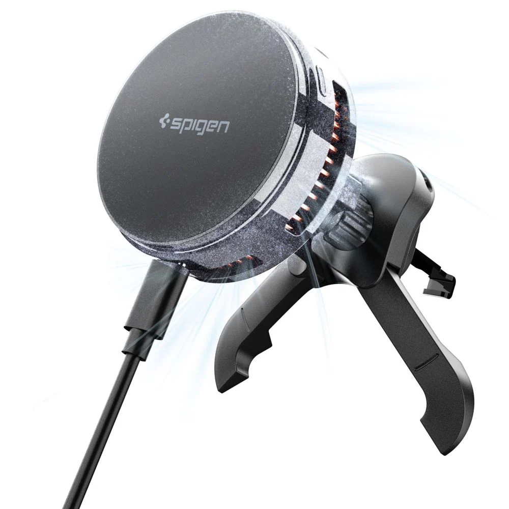 Spigen EV25MFAQ, Automatisk, USB, Trådlös laddning, Svart