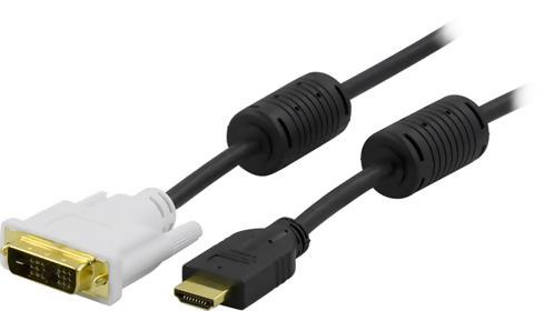 Deltaco HDMI ha - DVI-D Single Link ha, 5m
