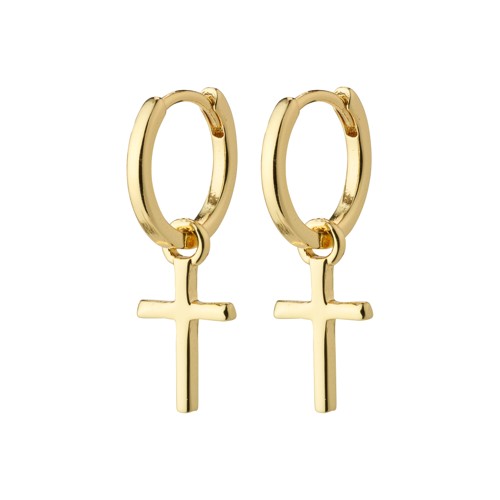 PILGRIM - DAISY Cross Hoops - Gold-Plated - 2.5 cm