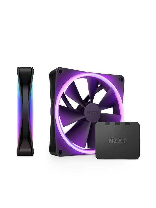 NZXT F140 RGB DUO 2-pack & RGB Controller - Black - Chassi fläkt - 140mm - Svart med RGB LED - 36 dBA