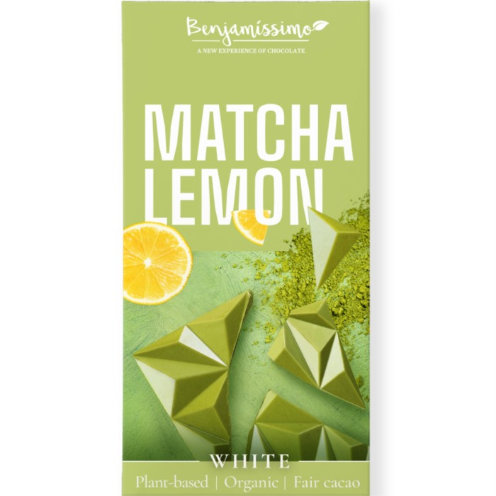Benjamissimo Choklad Vit, Matcha & Citron, 60 g