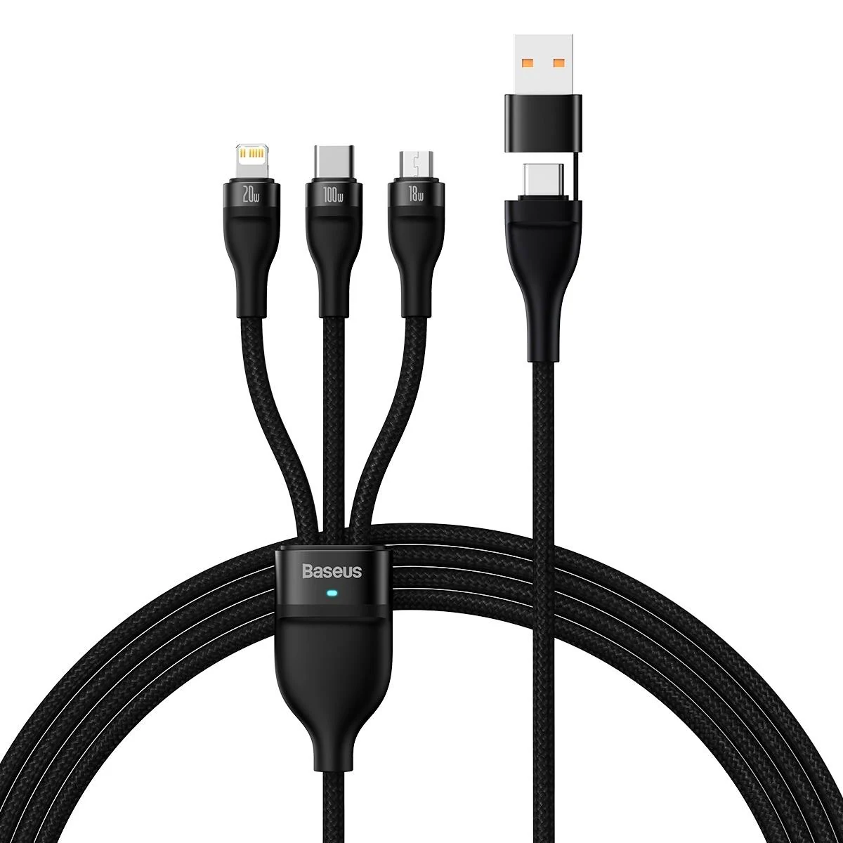 Baseus Flash Series II USB-C / USB-A Cable 100W 1.2m Black (CASS030101)