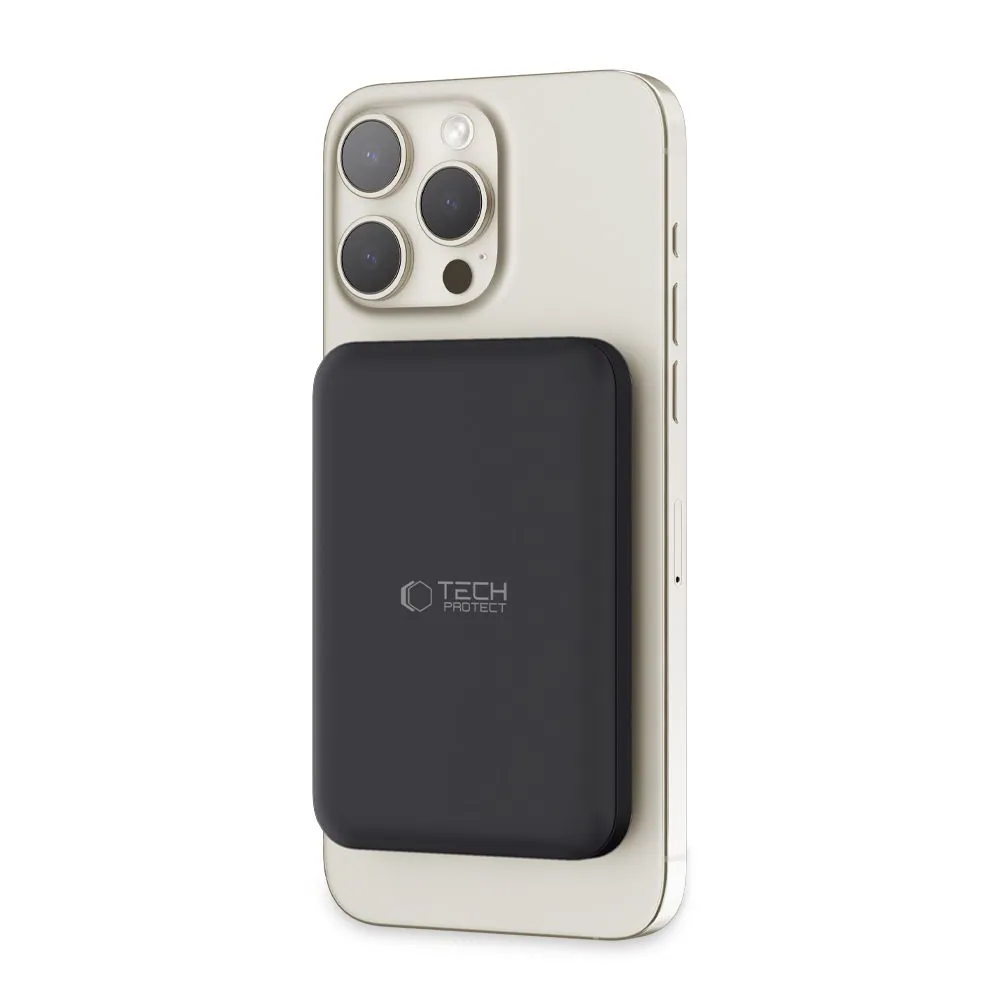 Tech-Protect LifeMag PB10 Powerbank med MagSafe 5000mAh 15W USB-C-port - svart + USB-C-kabel, bild 2