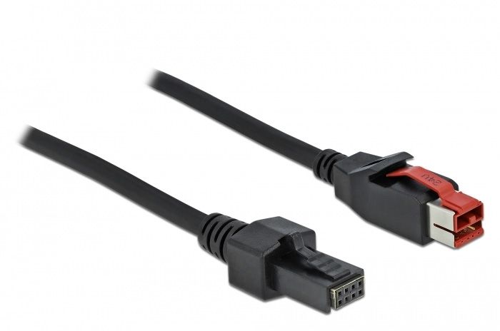 DeLock PoweredUSB 24 V hane -> 2x4-pin hane, 4 m - svart, bild 3
