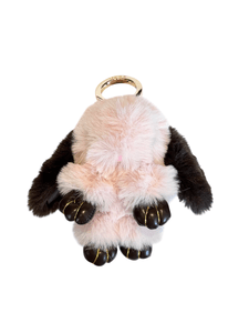 DARK Bunny Bag Charm Pale Rose with Chocolate Brown