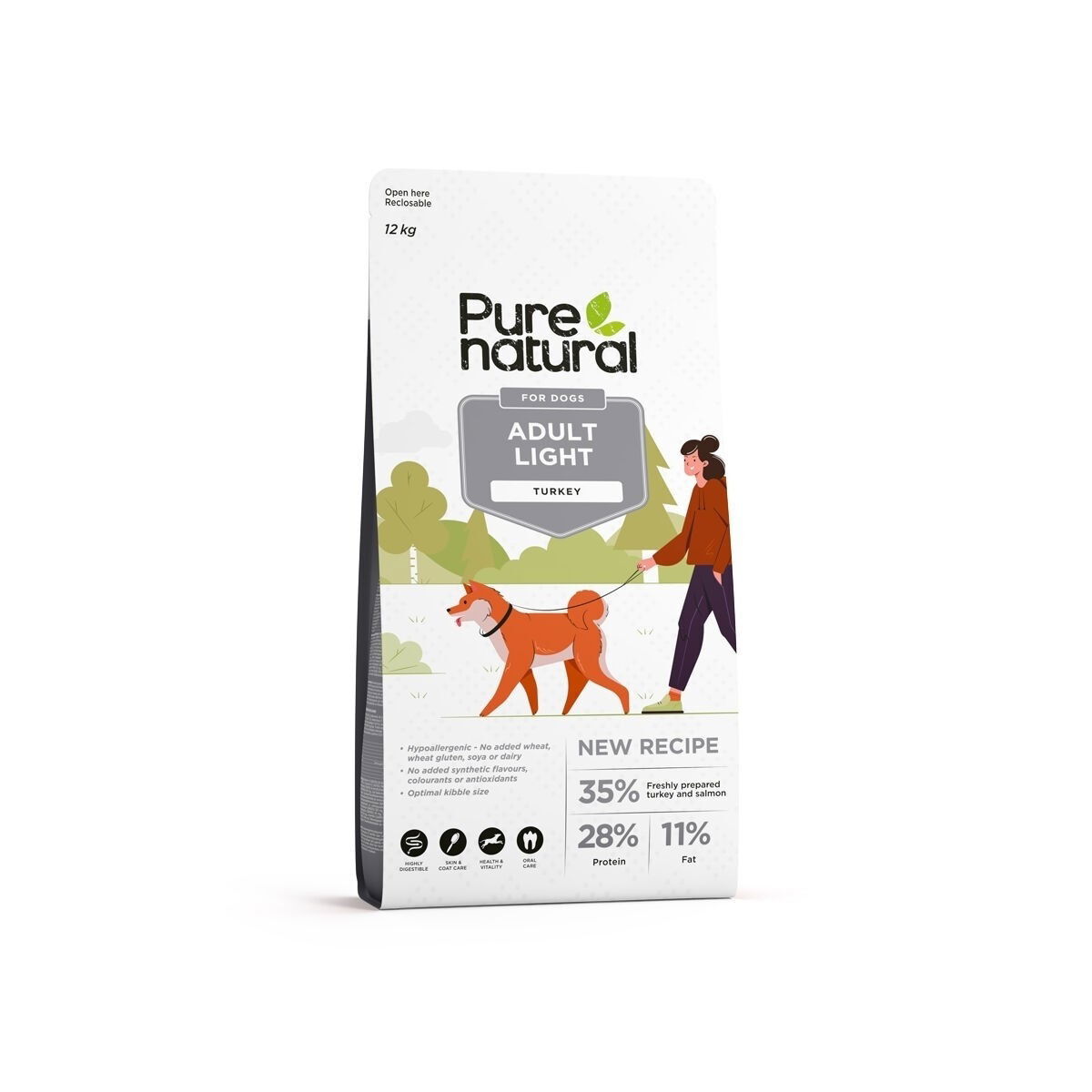 Purenatural Dog Adult Light Turkey Torrfoder till Hund 12 kg