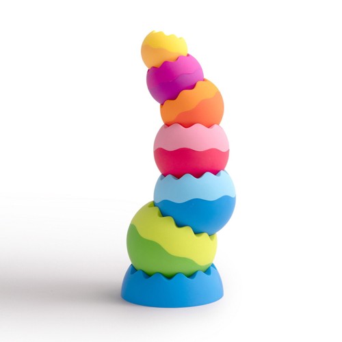 Fat Brain Tobbles Neo stapelleksak, sexdelad, texturerad