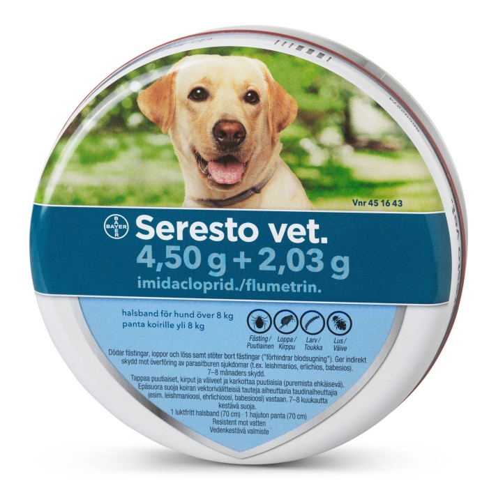 Seresto vet. för hund över 8 kg, halsband 4,50 g + 2,03 g 1 st