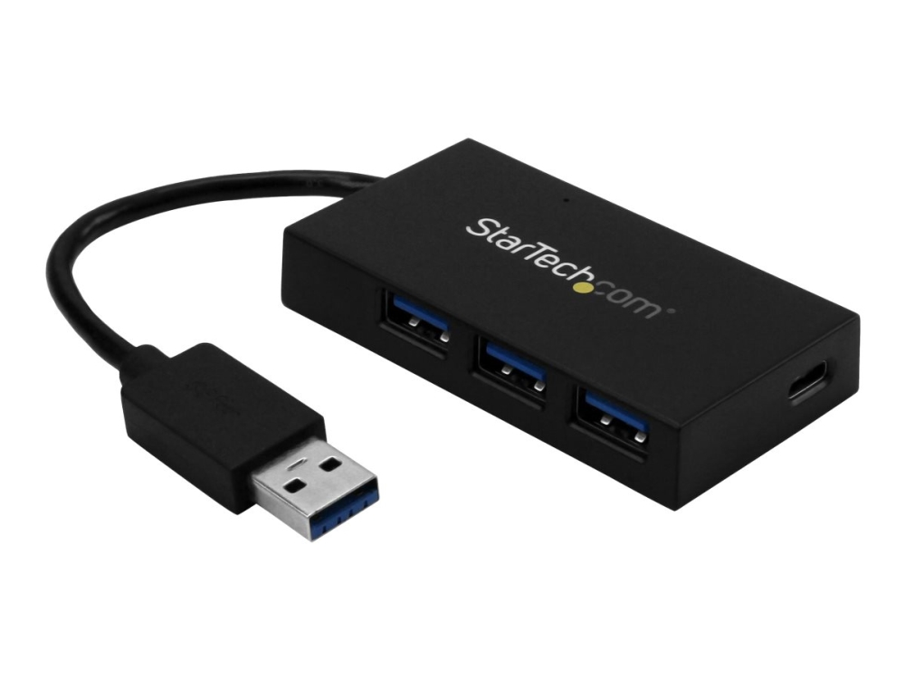 Startech 4 Port USB 3.0 Hub, USB Type-A Hub with 1x USB-C & 3x USB-A (SuperSpeed 5Gbps), USB Bus or Self-Powered, Portable USB 3.1/USB 3.2 Gen 1 BC 1.2 Charging Hub w/ Power Adapter - Windows/macOS/Linux (HB30A3A1CSFS) - Hubb - 3 x SuperSpeed USB 3.0 + 1 x USB-C - skrivbordsmodell - för P/N: CFASTRWU3C, SDMSDRWU3AC, USB312SAT3CB, USB315CB2M, USBLT1MWS, USBLTM1MBK, USBLTM1MWH
