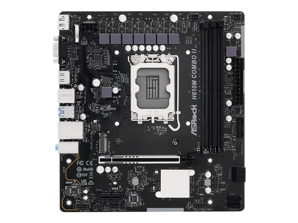 ASRock H610M COMBO II - motherboard - micro ATX - LGA1700 Socket - H610 Moderkort - Intel H610 - Intel LGA1700 - DDR5 RAM - Micro-ATX
