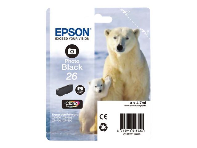 Epson Foto, svart 26 Premium bläck