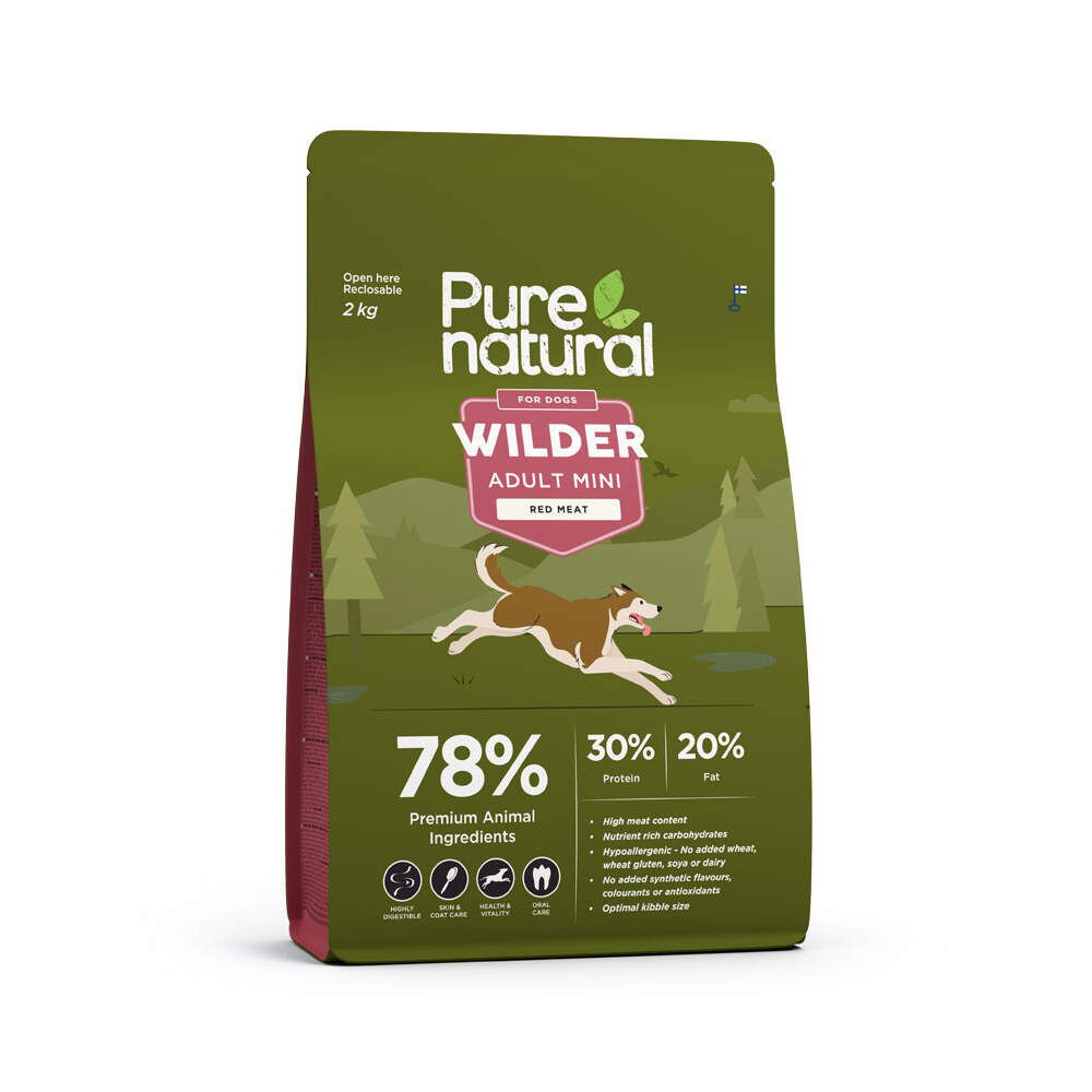 Purenatural Wilder Dog Adult Mini Red Meat Spannmålsfritt Torrfoder till Hund