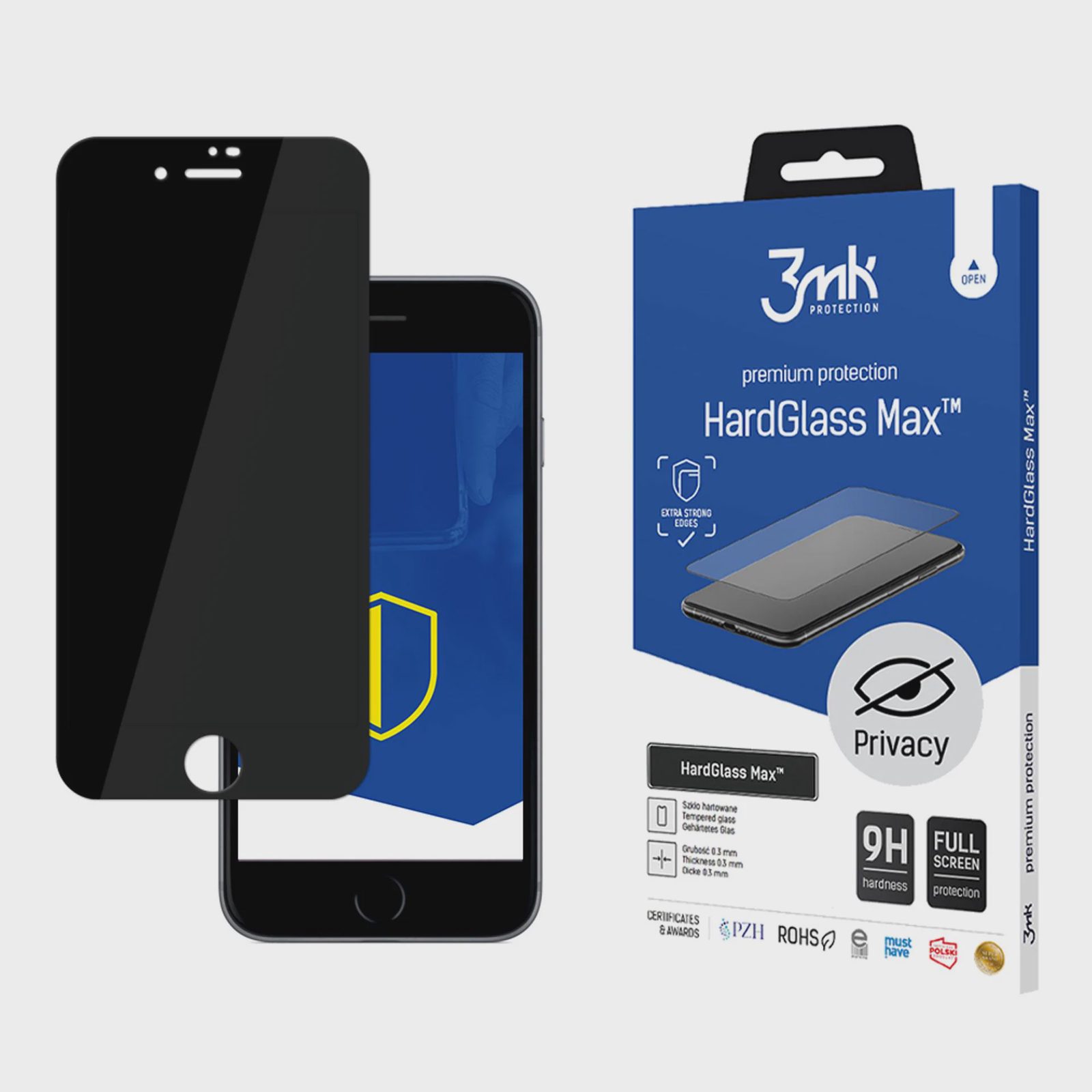 9H-sekretessglas 3mk HardGlass Max Privacy för iPhone 7
