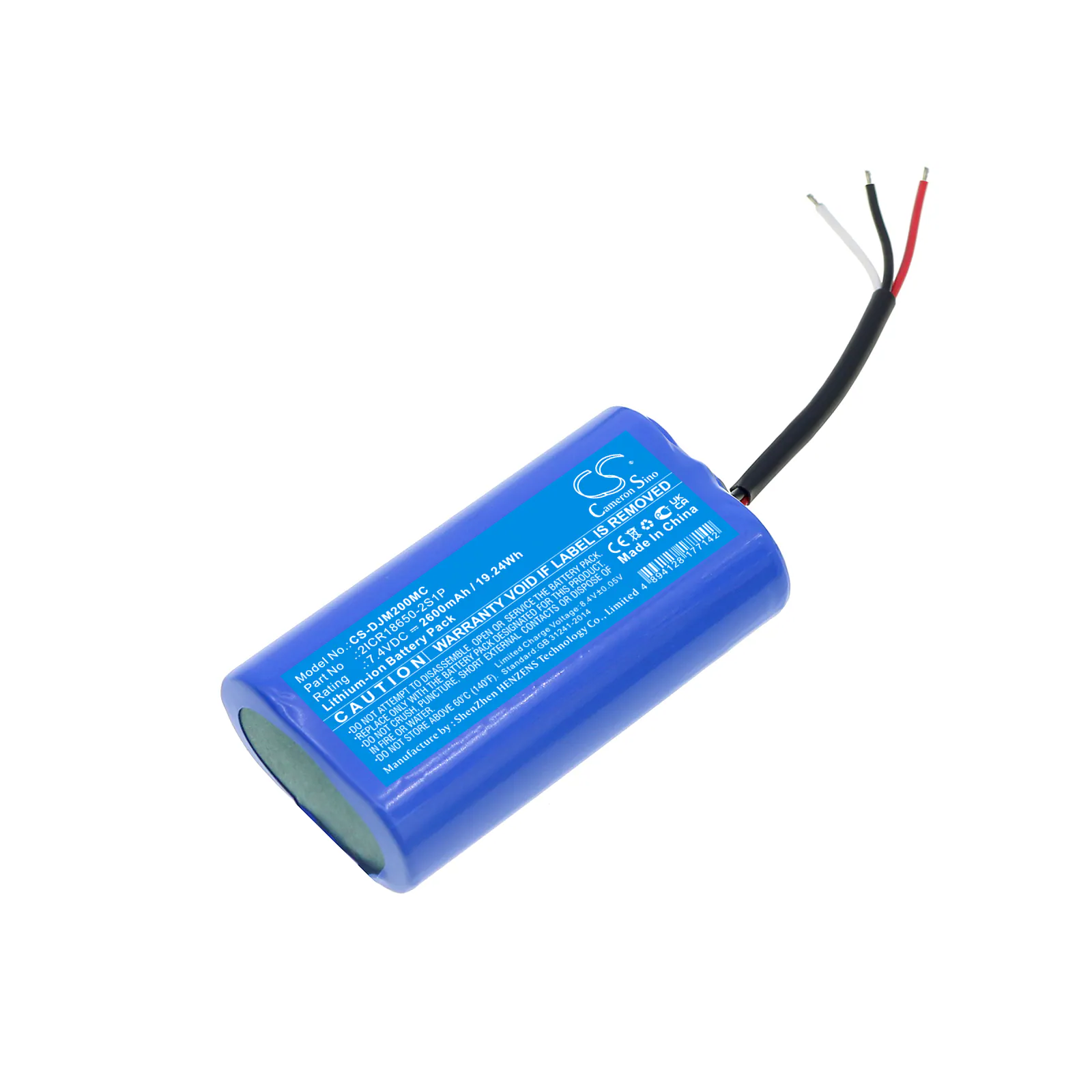 Cameron Sino batteri 2icr18650-2s1p för DJI Osmo Mobile 2 3 4 Mobile 3 4 / CS-DJM200MC