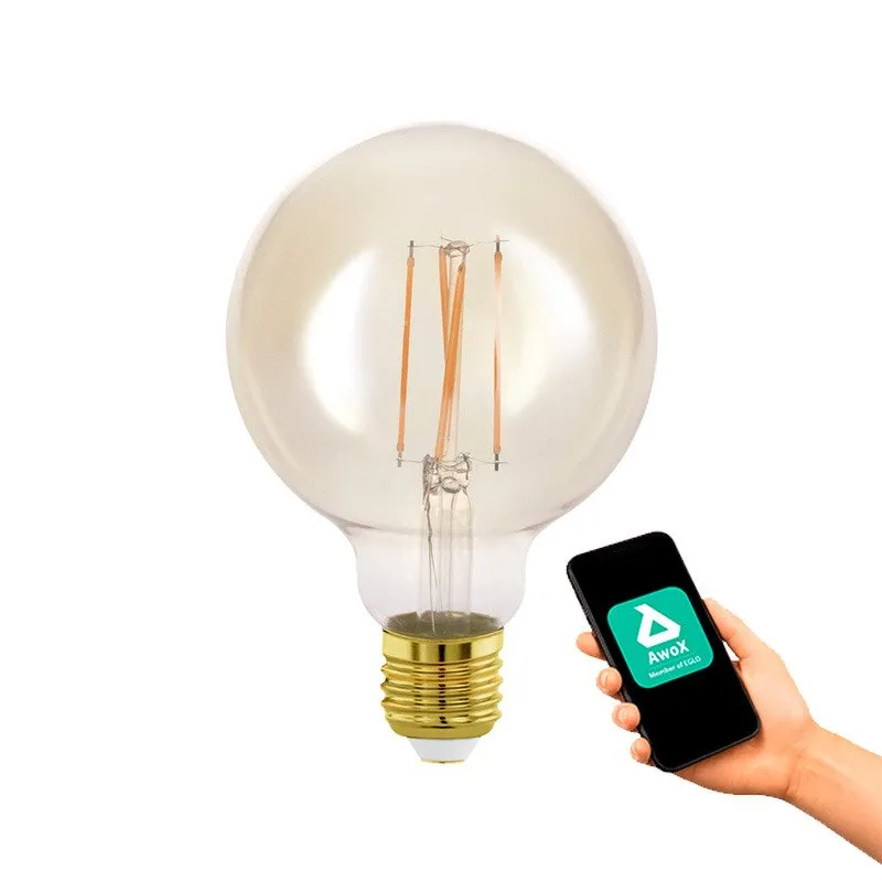EGLO CONNECT-Z E27 LED G95 bärnstensfärgad globlampa med varmvitt ljus