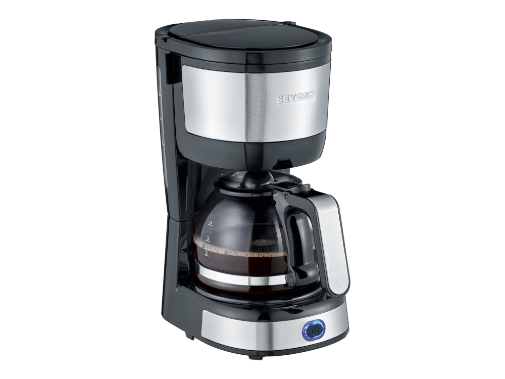 SEVERIN KA 4808 - Kaffebryggare - 4 koppar - borstat rostfritt stål/svart
