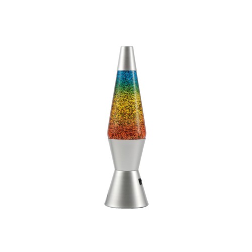 iTotal Lava Lamp - Silver/Rainbowglitter