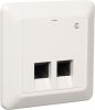 ELKO RJ45 uttag, dubbelt infällt, Cat.6, oskärmat
