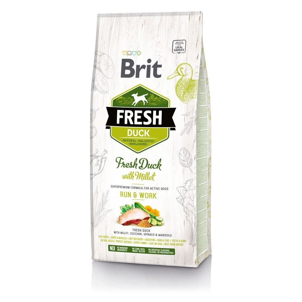 Brit Fresh Duck with Millet Active Run & Work Torrfoder till Hund 12 kg