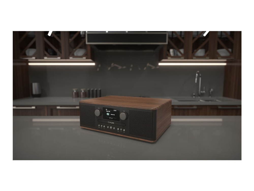 Pure Classic C-D6 - Ljudsystem - 30 Watt (Total) - kaffe svart, valnöt