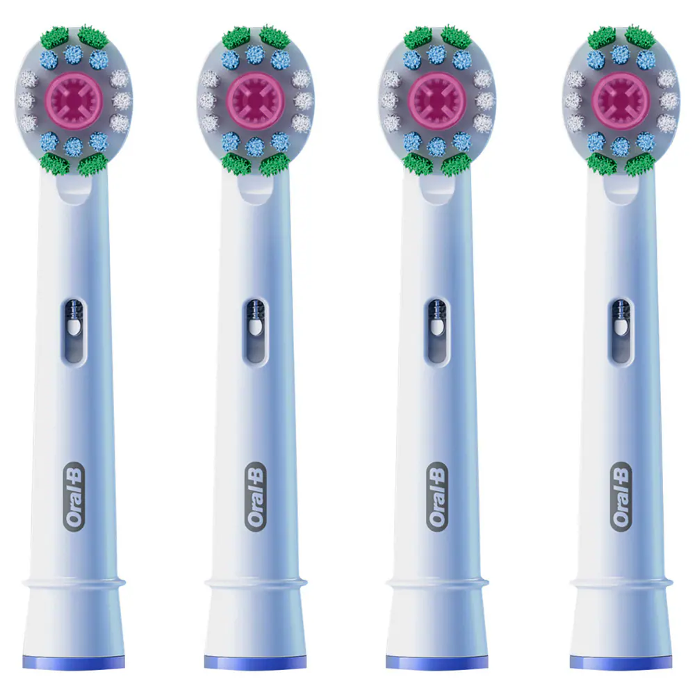 Oral-B Pro 3D White 860960 tandborsthuvuden 4-pack, vita